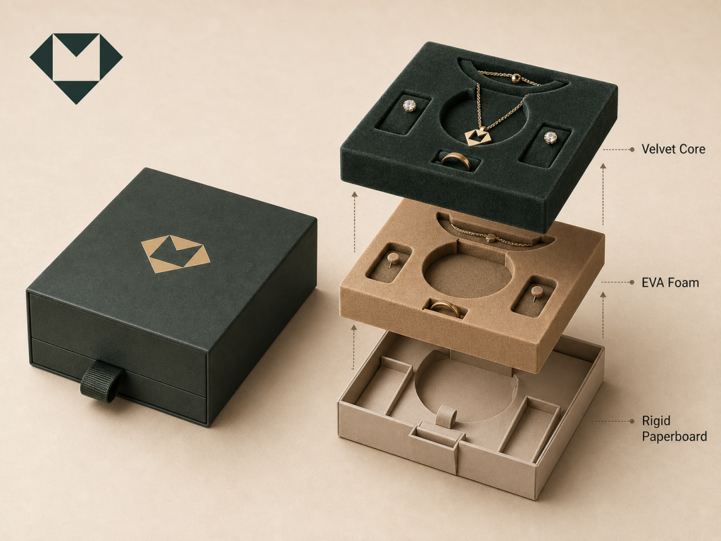 10 Creative Jewelry Packaging Ideas for Small Businesses - Custom Inserts Built Around Each Jewelry Type