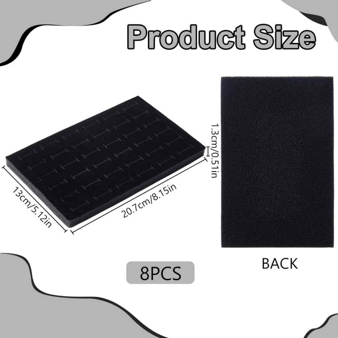 Jewelry Presentation Trays in Blue Microfiber | Premium Jewelry Display Tray Organizer | Richpack - black velvet foam ring 4