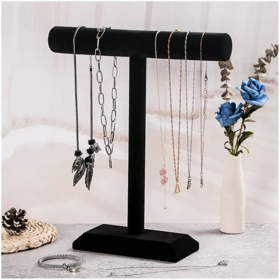Display Busts for Necklaces in Yellow Linen | Elegant Fabric Necklace Showcase Stand for Retail | Richpack - jewelry display stands for necklaces 3