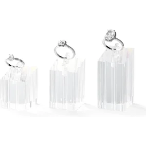 Mga Stand para sa Display ng Singsing na Acrylic na gawa sa Clear Acrylic | Transparent Ring Holder para sa Retail at Alahas Showcase | Richpack - mga display stand para sa singsing na acrylic