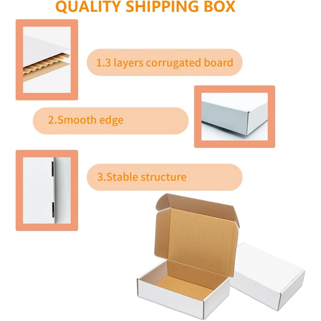 Corrugated Cardboard Box for Shipping | White 9 x 5.8 x 2 Inch Protective Jewelry Shipping Box | Richpack - corrugated cardboard box for shipping 3