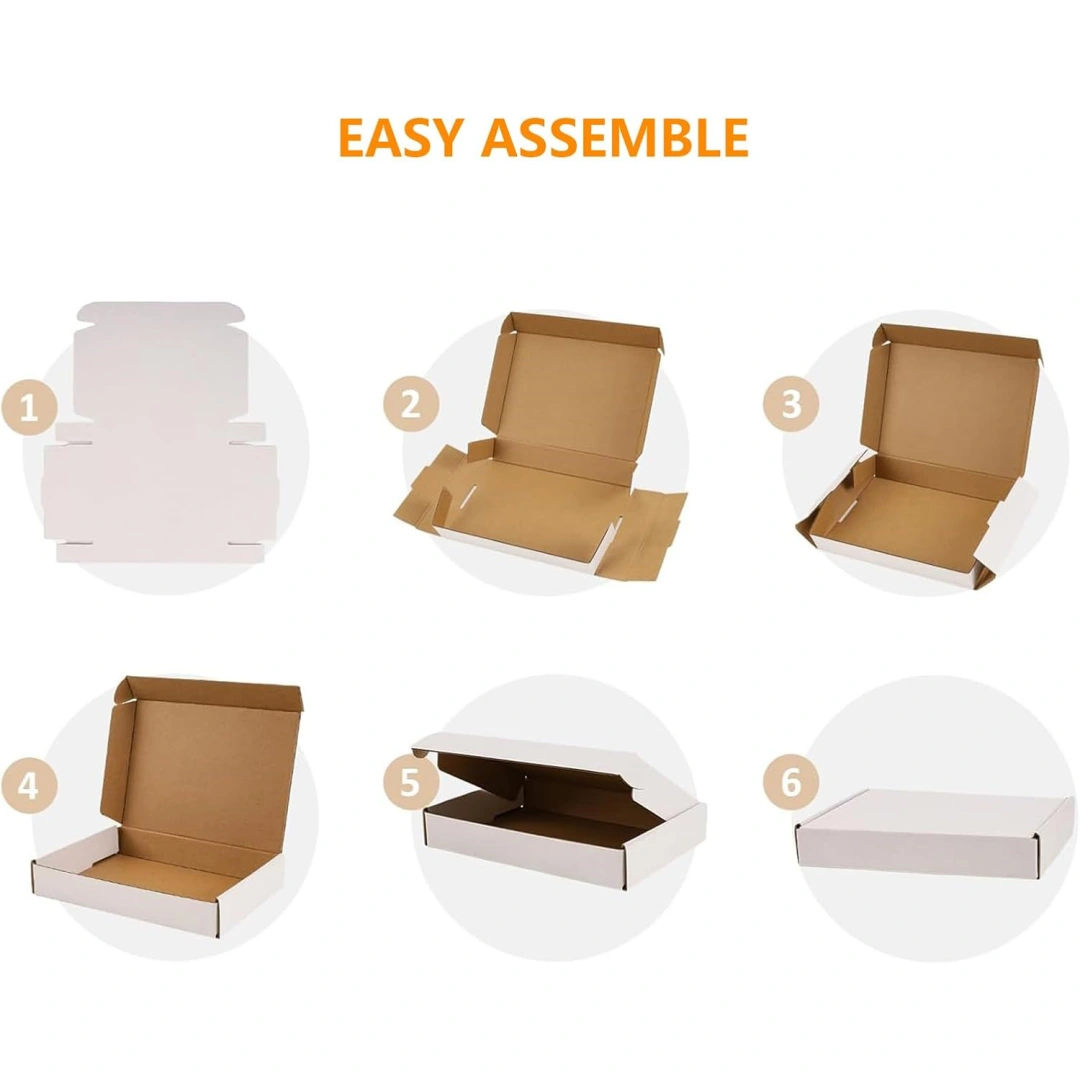 Corrugated Cardboard Box for Shipping | White 9 x 5.8 x 2 Inch Protective Jewelry Shipping Box | Richpack - corrugated cardboard box for shipping 4