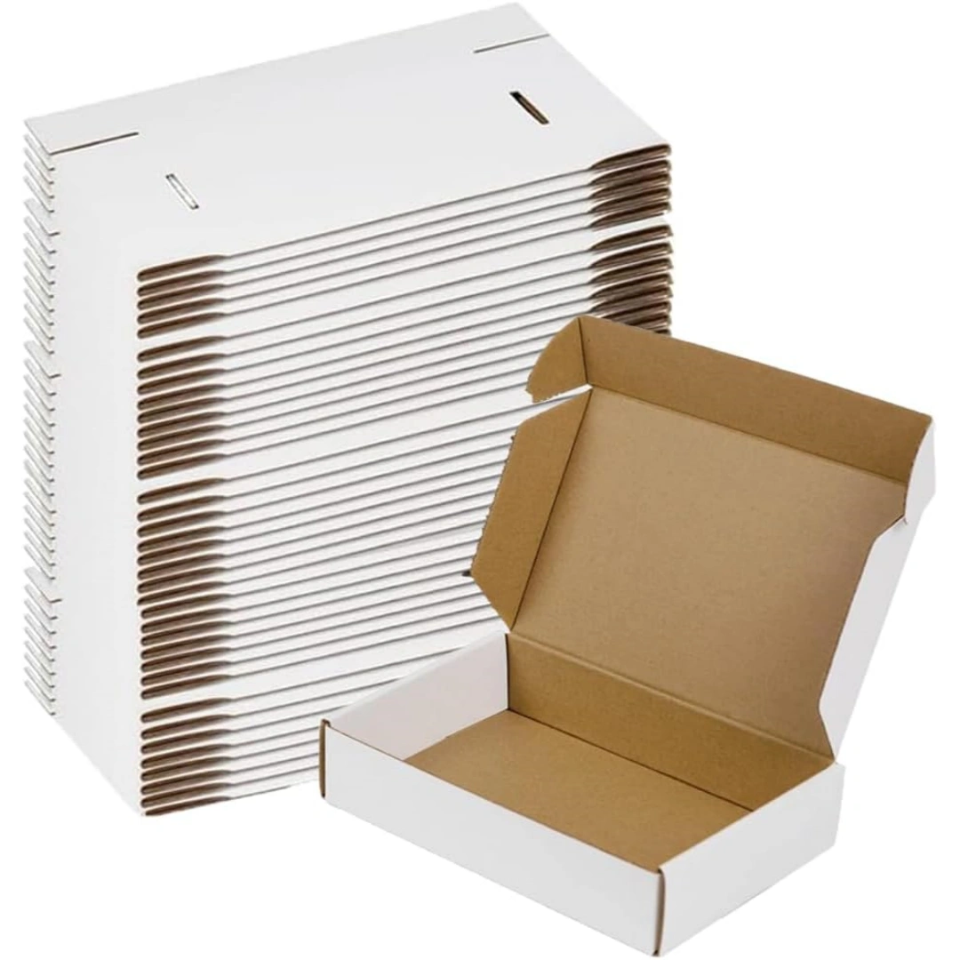 Corrugated Cardboard Box for Shipping | White 9 x 5.8 x 2 Inch Protective Jewelry Shipping Box | Richpack - corrugated cardboard box for shipping
