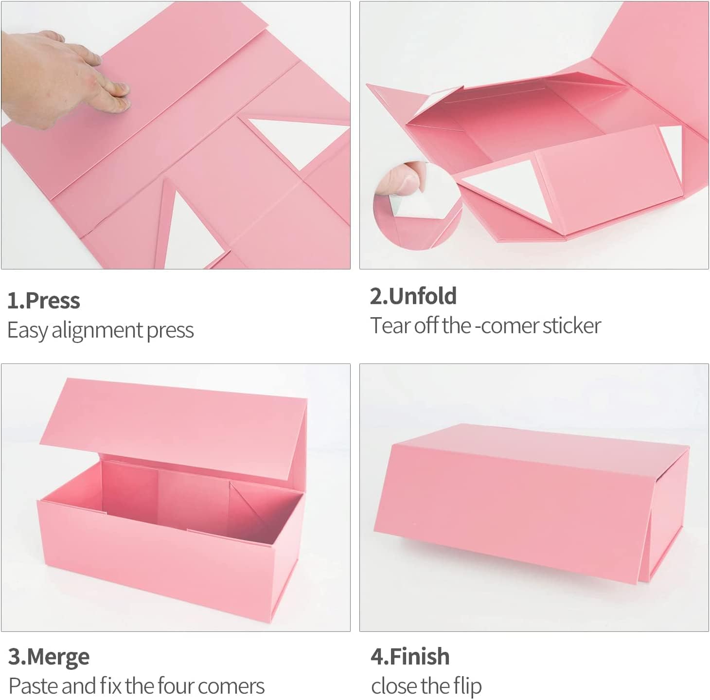 Magnetic Closure Gift Boxes | White Cardboard Jewelry Packaging Boxes with Magnetic Lid | Richpack - collapsible gift box 3