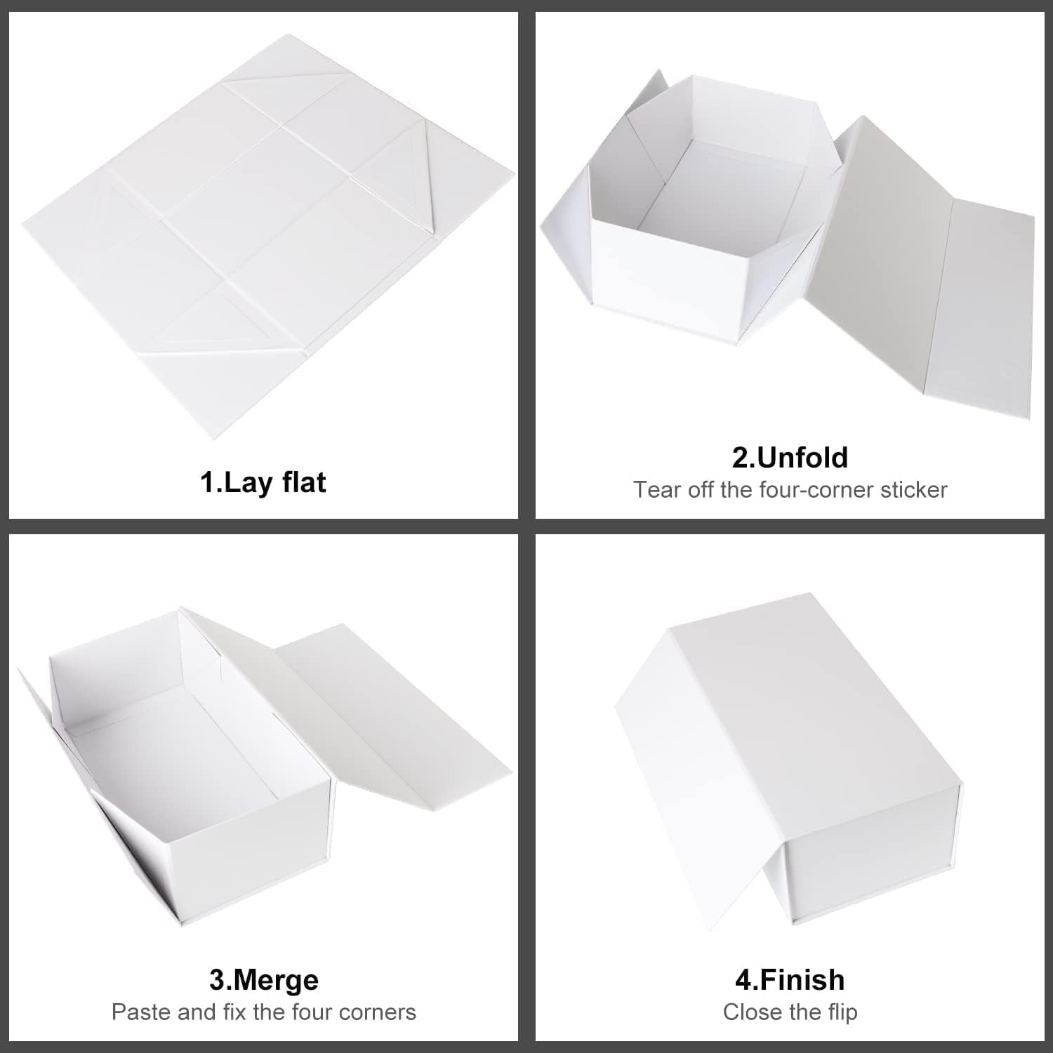 Magnetic Closure Gift Boxes | White Cardboard Jewelry Packaging Boxes with Magnetic Lid | Richpack - magnetic closure gift boxes 3