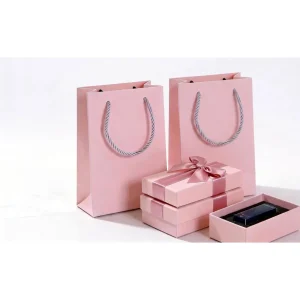 Luxury Packaging for Cosmetics | Pink Paper Gift Box with Satin Ribbon Bow, Protective Insert & Matching Gift Bag | Richpack - luxury packaging for cosmetics